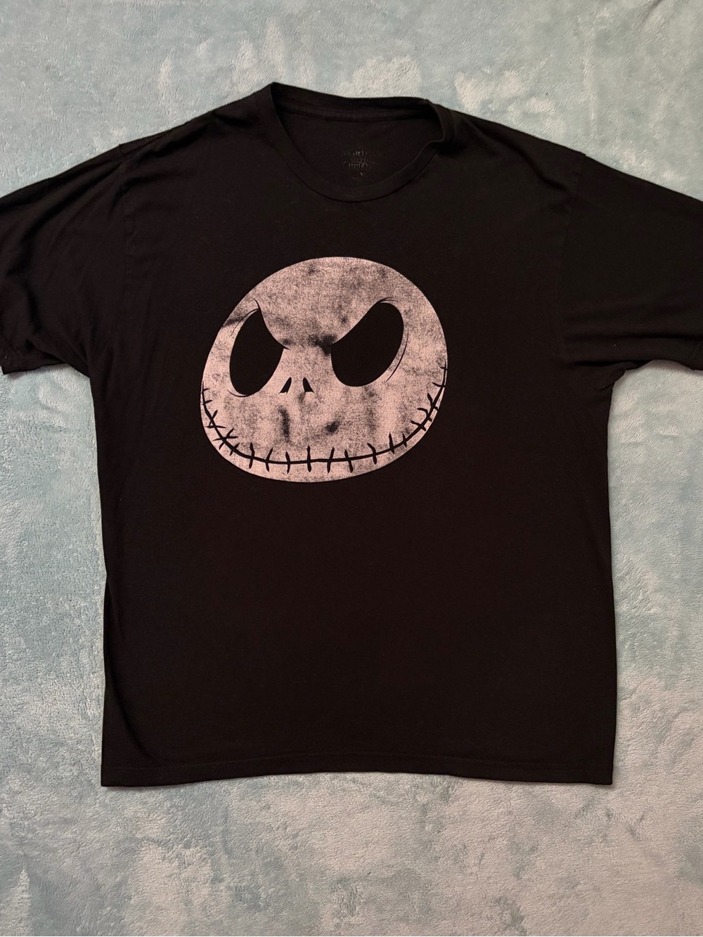 Vintage Disney Jack Skellington Distressed Skull Graphic T-shirt XL